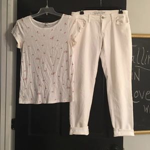 Old navy rockstar and j crew top